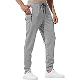 Casey Kevin Men's Joggers with Zipper Pockets Athletic Training Casual Sweatpants Breathable Soft Pants for Men