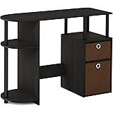 FURINNO Jaya Computer Study Desk with Bin, Brown