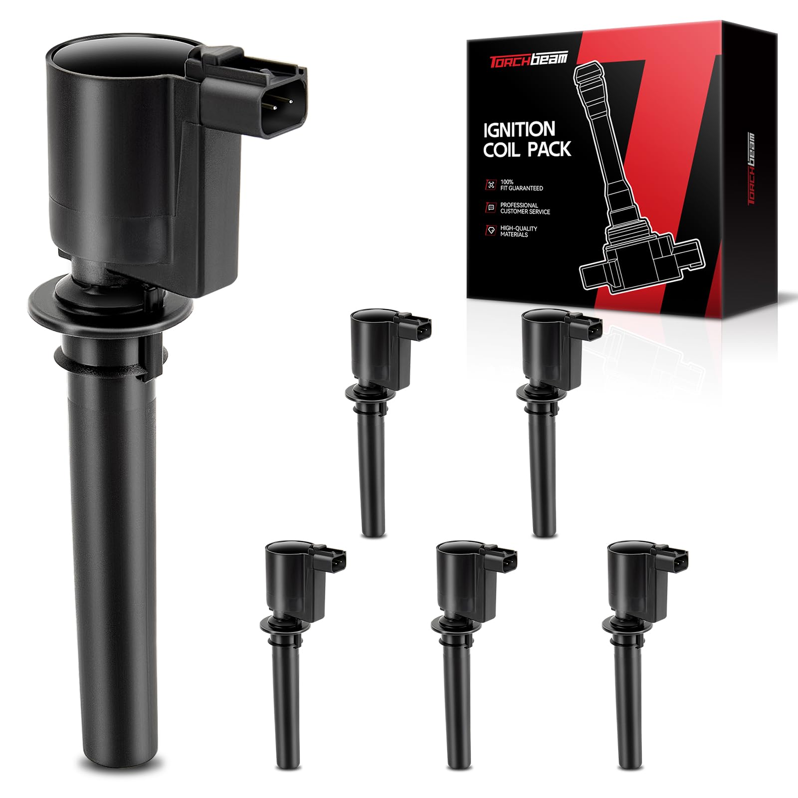 Torchbeam 6 Ignition Coil Pack UF406 Fit for Ford