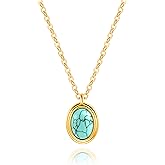 Aobei Pearl 18K Gold Plated Moon Star Lion Evil Eye Love Heart Cross Pendant Necklace Medallion Paperclip Chian Choker Layering Jewery for Women