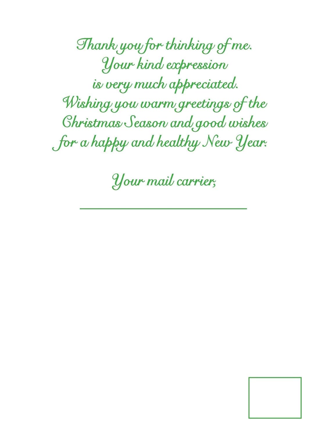 printable christmas card for mail carrier