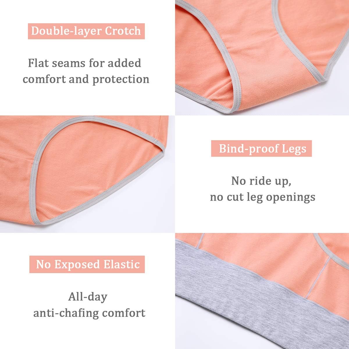 wirarpa Women's Cotton Underwear High Waist Stretch Briefs Soft Underpants Breathable Ladies Panties 4 Pack at  Women’s Clothing store