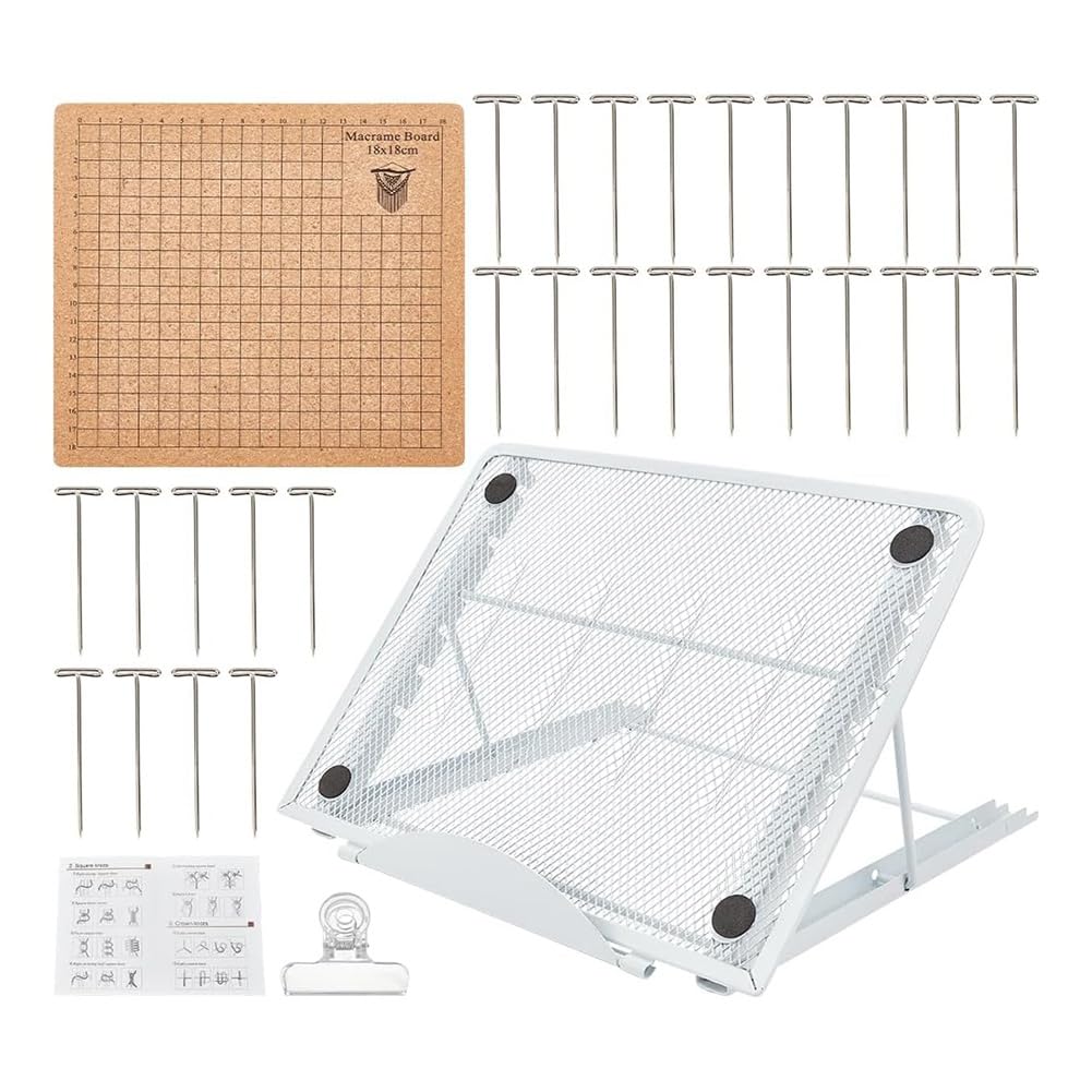 NISHZHU 8X8 Inches Board Set Boards And Pins With Adjustable Stand Tools Supplies Knitting Assistant Board