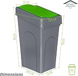FINE STAR 50L Green Plastic Recycling Bin With Lid Office Kitchen Home Waste Bin view 2