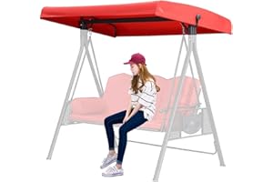 Replacement Canopy for 3 Seater Outdoor Swing Chairs,Swing Canopy Replacement Top Cover,Waterproof Sunscreen Universal Top Co