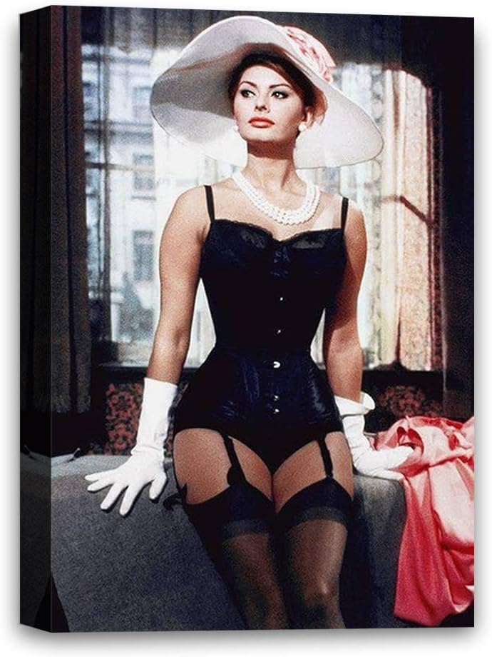 Funny Ugly Christmas Sweater Sofia Loren Canvas Decor Italian Movie Poster Pin Up Girl Model Old Movie Star Sexy Sophia Loren Wall Art Sophia Loren Canvas Portrait 8