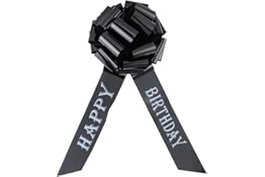 HCHENBOW Happy Birthday 14 Inch Big Red Bow,1Pcs Big Bow for Present,Big Gift Bow for Appliances,Bikes,Table Decorations and Party Events Decoration(black)