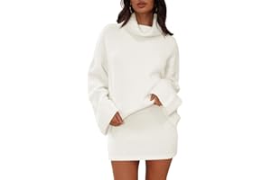 Langwyqu Womens 2 Piece Outfits Sweater Sets Turtleneck Oversized Sweaters and Mini Skirts Fall Winter Trendy Loungewear