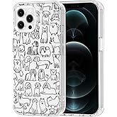 MOSNOVO Case for iPhone 12 & iPhone 12 Pro, [Buffertech 6.6ft Military-Grade Drop Protection] [Anti Peel Off Tech] Clear TPU Bumper Phone Case Cover Design - Doodle Dog
