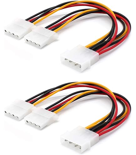 Cavo Splitter Molex A Y 2 Vie – 25 Cm, Colore Giallo UV, Per Alimentazione Periferiche