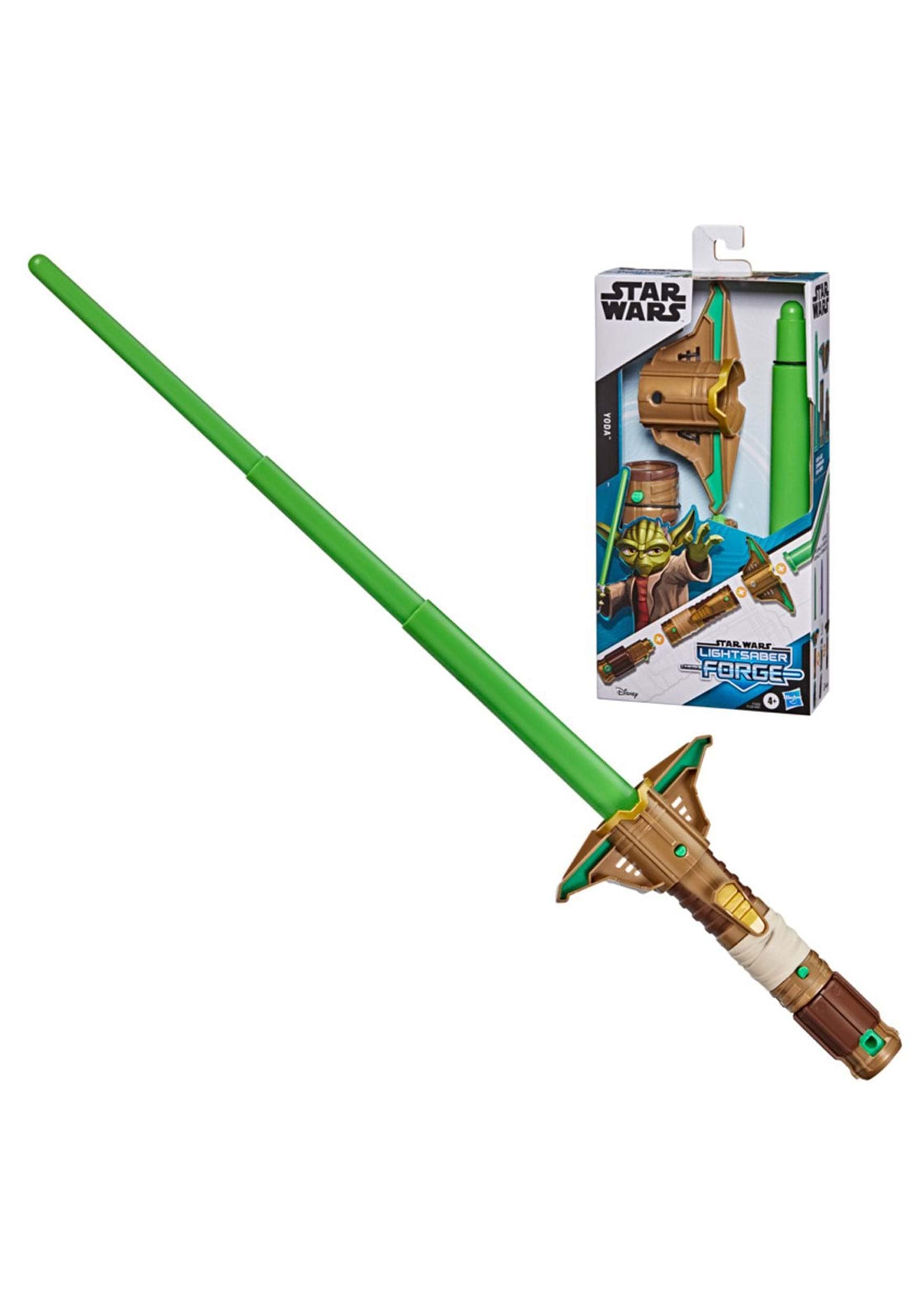 Star Wars Lightsaber Forge Yoda Extendable Green Lightsaber Customizable Roleplay Toy, Ages 4 and Up