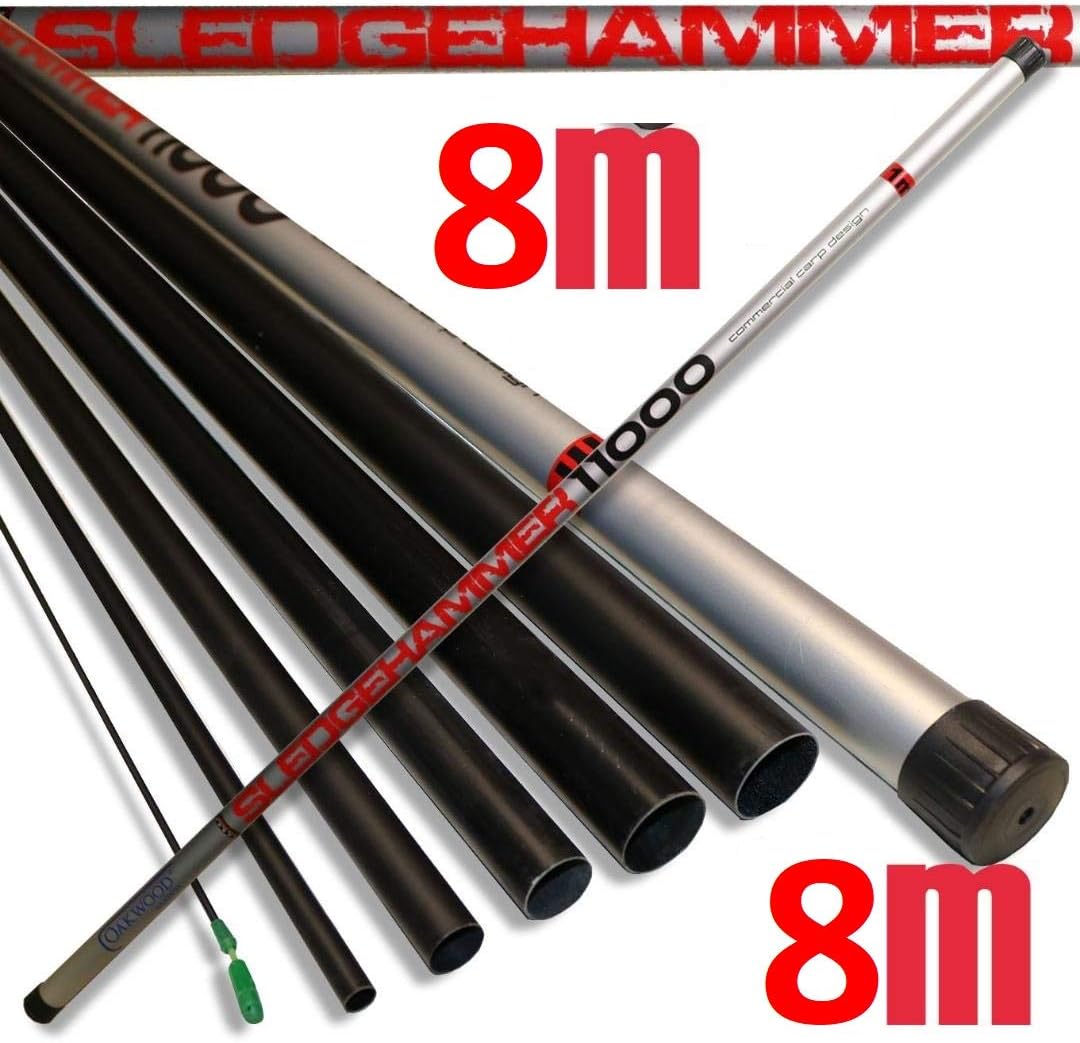OAKWOOD 8M Carp Pole fishing Pole 0akwood Competition ELASTIC FITTED