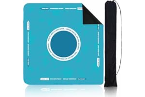 StellarOcean Neoprene Mahjong Mat for Table 31.5"x31.5" Mahjongg Jhongg Mats with Carrying Bag,Mah Jongg Accessories for Card Poker Game,Noise Reduction Non-Slip(Turquoise)