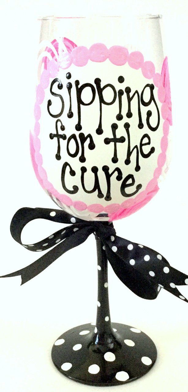 Sipping For the Cure Wine Glass