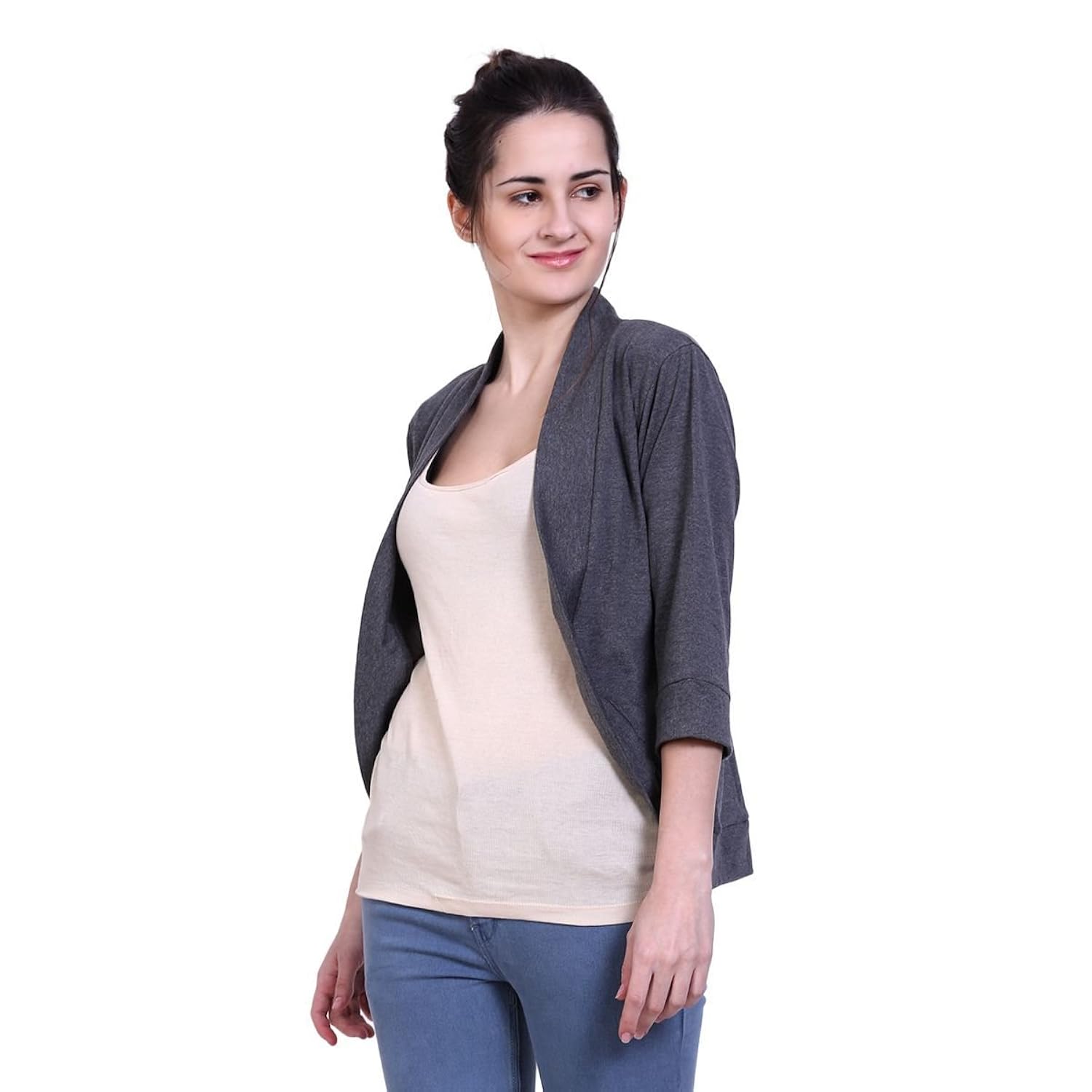 teemoods women's cotton 3/4th sleeves fashionable shrug, summer shrug for ladies