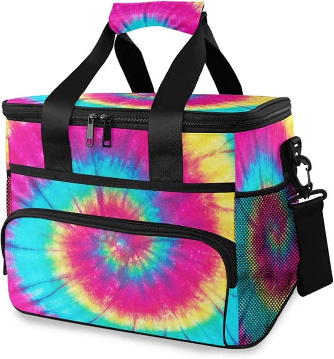 ALAZA Rainbow Spiral Tie Dye Large Cooler Bag Lunch Box