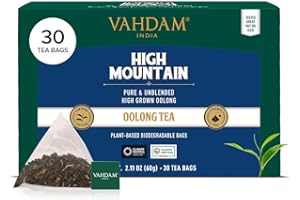 VAHDAM, High Mountain Oolong Tea Bags (30 Count) Non GMO, Gluten Free | High Grown Oolong Tea Leaves - Light & Floral | Resealable Ziplock Pouch