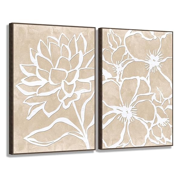 EUROPICART FRAMED FLOWERS CANVAS WALL ART, SET OF...