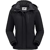 CAMELSPORTS Women's Waterproof Ski Jacket Warm Winter Snow Coat Hooded Fleece Mountain Insulated Snowboarding Jacket