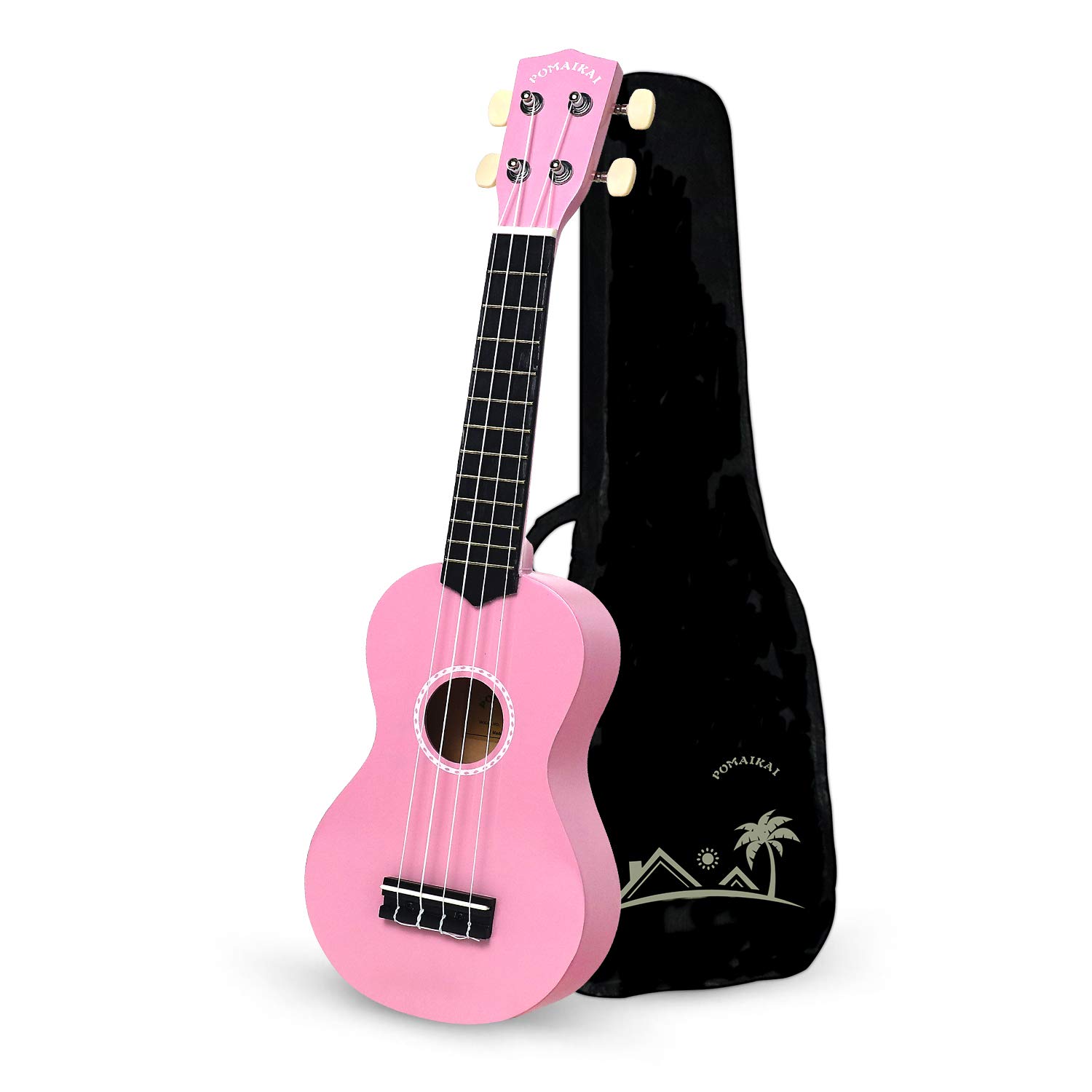 POMAIKAI Soprano Ukulele for Beginners, 21 Inch Kids Ukulele with Gig Bag (Pink)