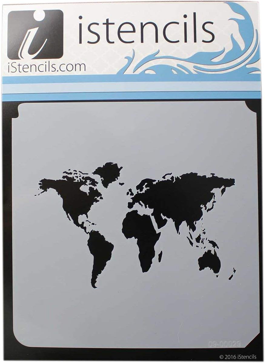 Donna Downey Stencils Istencils 11"X11"-World Map