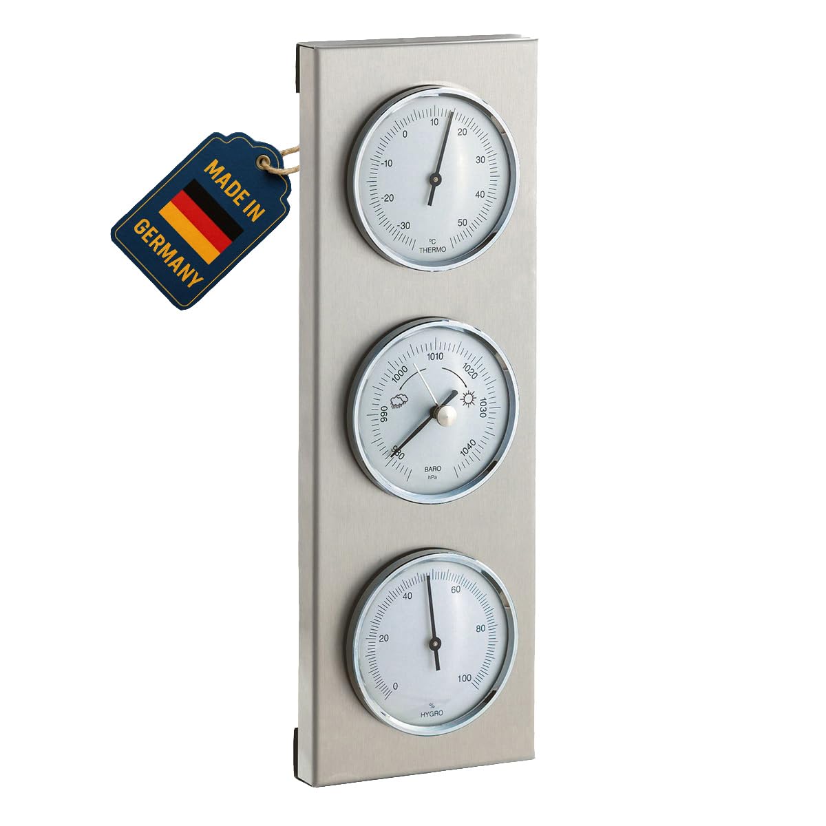 TFA 20.2034.02 White Scale 3 Dial Outdoor Analogue Barometer Weather Station