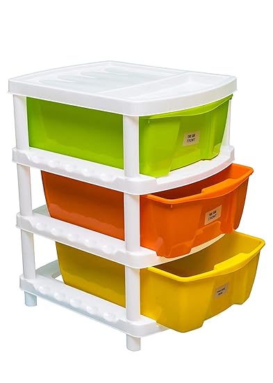 Veer Multipurpose Plastic Modular Multicolour 3 Drawer System