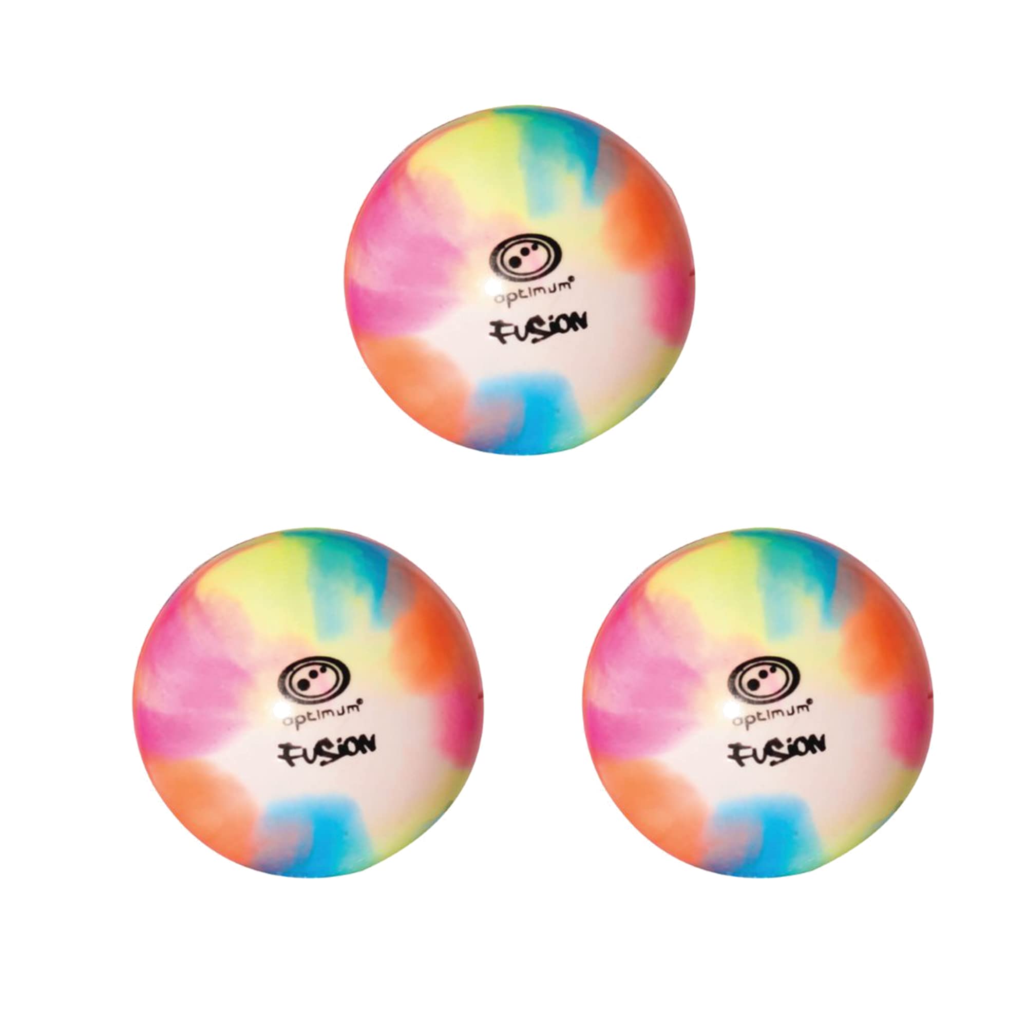 Optimum Fusion Hockey Balls - Durable for Practice & Training, Long-Lasting Performance, Resists Tears & Splits for Improved Play Pack of 3, Multicolour