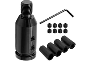 Hoypeyfiy Universal Shift Knob Adapter Aluminum Gear Shift Knob Adapter, Replacement for Non Threaded Shifters 12x1.25 (Black