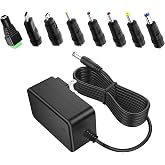 DC 5V 4A Power Supply Adapter AC 100-240V to DC 5Volt 4000mA 4.6ft Power Cord with 8 Tips and 5.5mmx 2.5mm/2.1mm Plug, 5V 4A Power Supply Transformer
