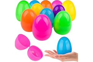 Songjum 24PCS Empty Plastic Eggs Fillable Large Easter Eggs Empty Plastic Eggs Fillable with Candy Presents for Toy Basket Easter Decorations Toddlers Easter Basket Stuffers Egg Fillers（3.74in）