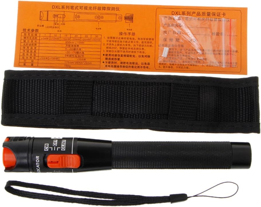 Ranuw 10mW Visual Fault Locator Red Light Fiber Optic Cable Tester Pen Tool