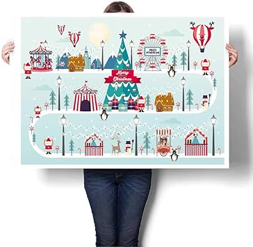 Amazon モダンキャンバス絵画 アイコンサインシンボル文章サンタクロースツリースノーフレークバーンキャンドル絵画 絵画モダンホーム装飾壁アート絵画 フレームなし X 12inch 50x30cm 1pc アートフレーム ポスター オンライン通販