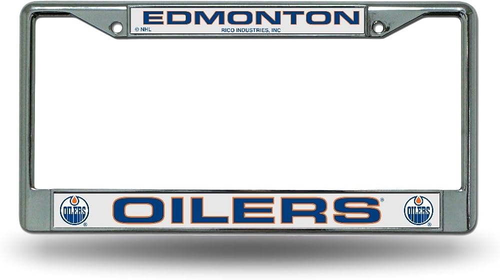 Rico Edmonton Oilers Logo NHL Chrome Metal License Plate