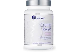 CanPrev Cramp Relief Women, 120 Vegan Capsules 30-Day Supply - Relieves Muscle Spasms, & Pain Associated With Menstruation - 