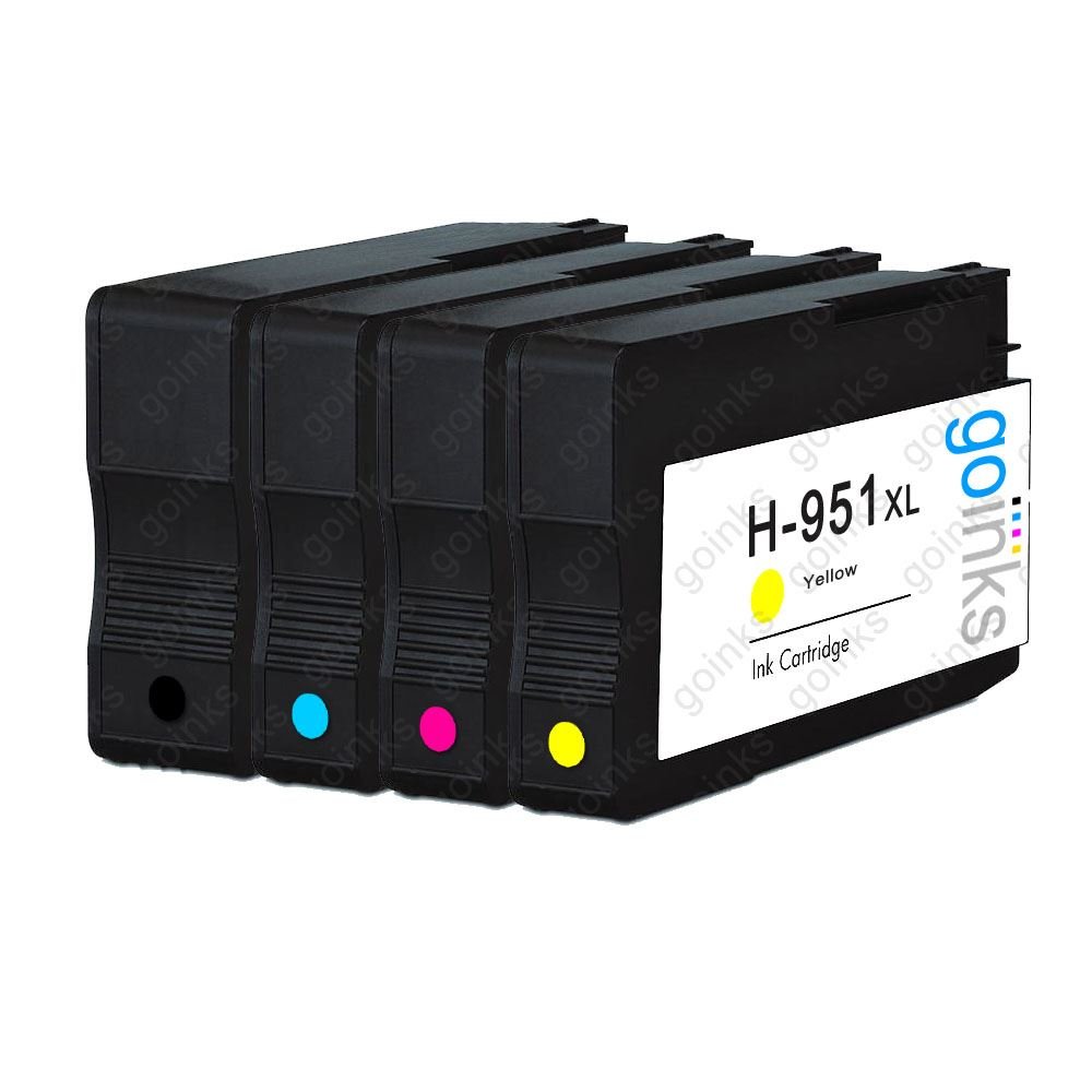 1 Go Inks Set of 4 Ink Cartridges to replace HP 950 & 951 (XL Capacity) Compatible/non-OEM for HP Photosmart Printers (4 Inks), Black, Cyan, Magenta, Yellow