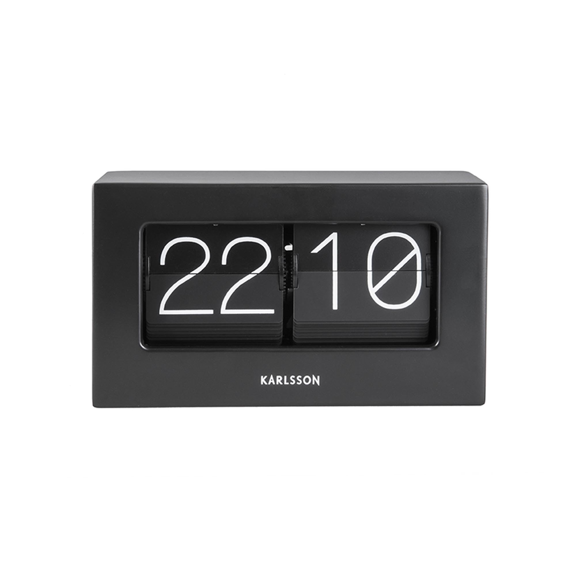 Karlsson Present Time Boxed Flip Table Clock - Black