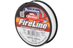 Beadalon FireLine Beading Thread by Berkley, 0.007", Break Strength 8 lb, Crystal, 50 yd