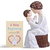 SIGUEJOR Grandma Gifts,Hand-Painted Resin Sculpture of Grandmother Holding Baby, to Celebrate New Beginnings, Newborns, and Loving Family Bonds