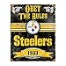 Party Animal NFL Pittsburgh Steelers Embossed Metal Sign,Black
