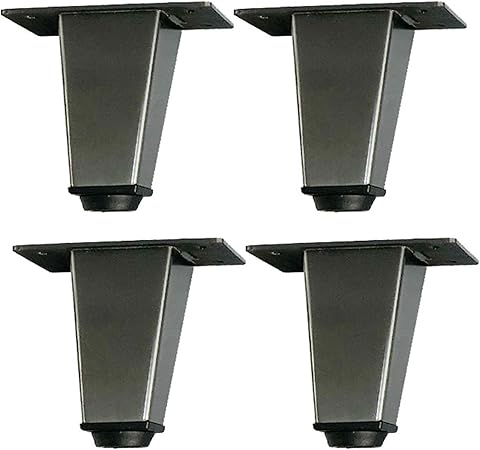 Set Mit 4 Verstellbaren Möbelbeinen Aus Edelstahl, Quadratisch