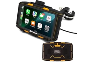 BELESH MT5008 5-Inch Waterproof Motorcycle Touch Screen GPS – CarPlay & Android Auto, Bluetooth Intercom, Real-Time Navigation, Shockproof Metal Mount, Voice Control
