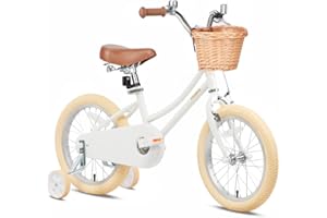 Petimini Girls Bike with Basket for 2-12 Years Old Kids, 12 14 16 18 20 Inch Bicycle with Bell Training Wheels, Multiple Colors
