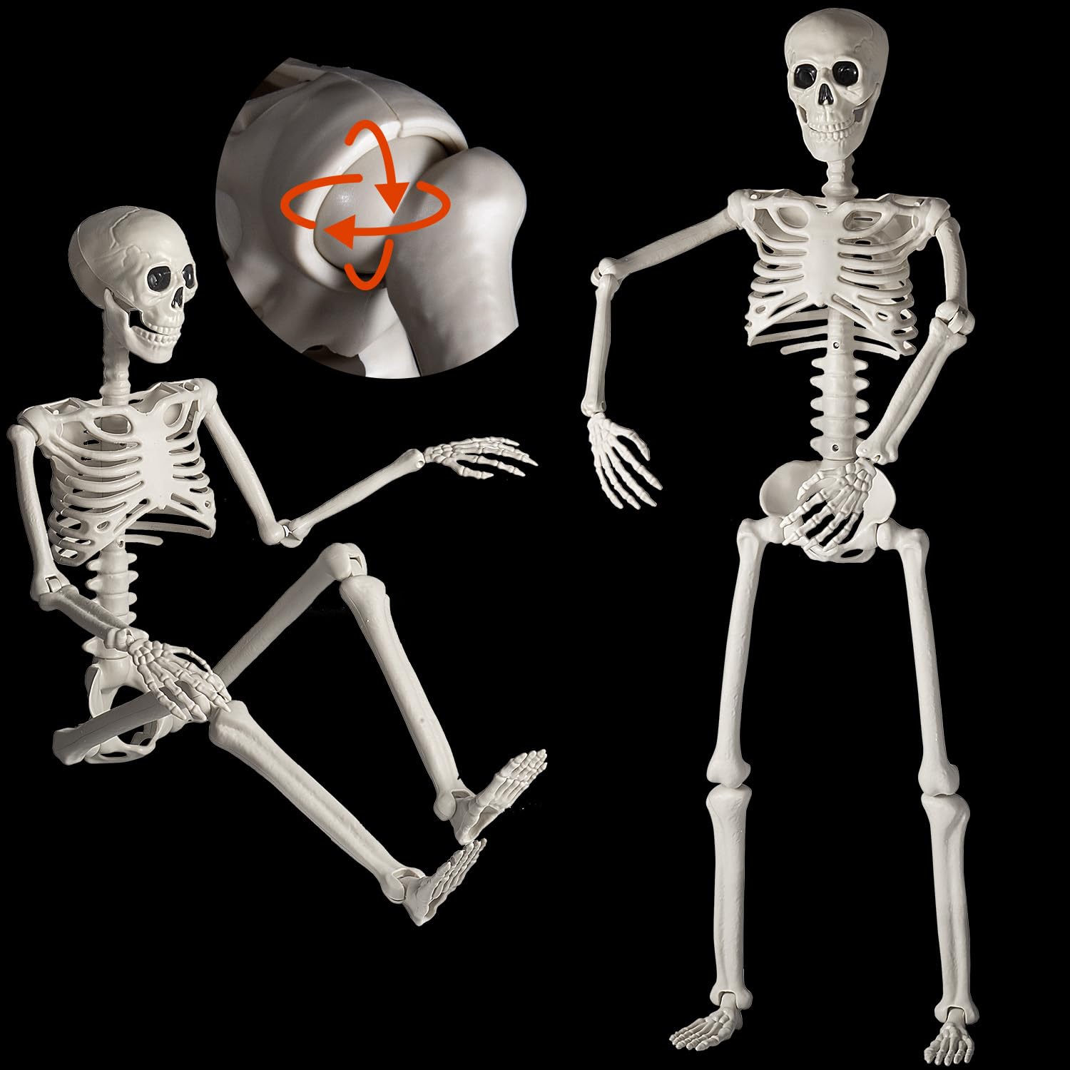 Photo 1 of ***(PARTS ONLY/ MAJOR DAMAGE/ NON FUNCTIONAL)***
HBSTK 1 Pack 36 Inches Halloween Skeleton Full Body Posable Movable Jonints for Halloween Decoration Décor