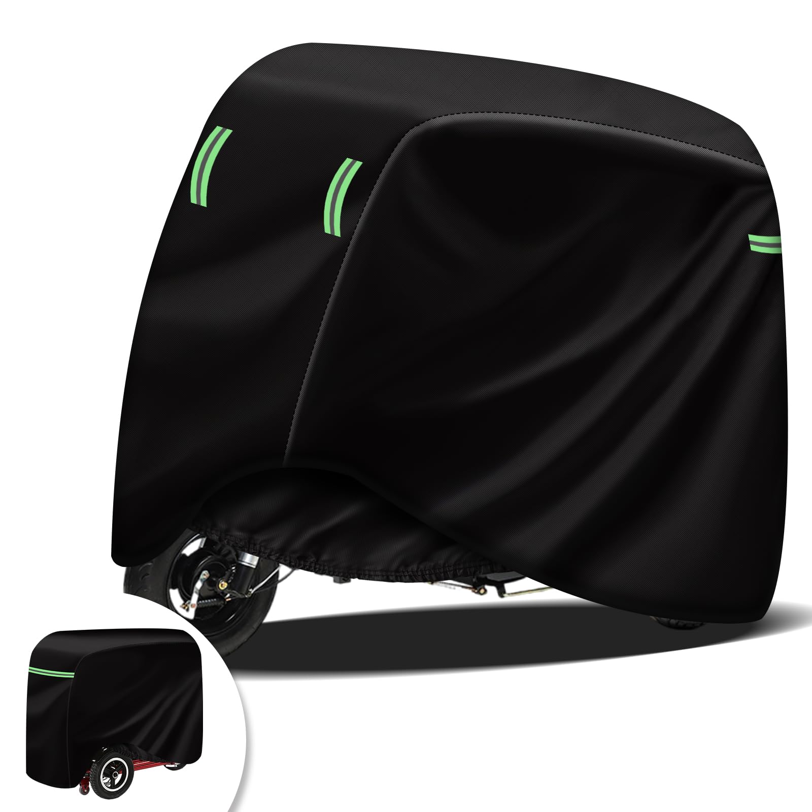 MaxAwe 124 x 58 x 99 cm Scooter Tarpaulin, Waterproof Scooter Cover, 420 Oxford Cover, Heavy Duty Mobility Scooter Cover with Elastic Band for Disability Scooter Protective Cover