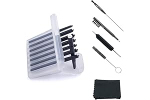 ELONVOC (4 Packs) Hearing Aid Wax Guard Filters (32 Units) Replacement Wax Cerumen Stop Wax Traps for Phonak, Widex, Unitron and Resound - 5 pieces Hearing Aid Cleaning Kit Accessories with Carry Case