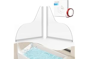 JUUJCH Shower Splash Guard for Bathtub - Tub Splash Guard-Shower Splash Guard for Tub-Tub Water Splash Guard-Bathtub Water Guards-Shower Water Blocker-Shower Guards to Keep Water in Shower - Clear 1 Set