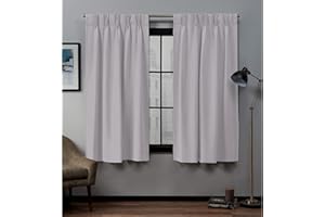 Magic Drapes Pinch Pleated Curtains & Drapes Blackout Thermal Insulated for Traverse Rod, Living Room, Bedroom, Sliding Door Patio Home with Hooks & Tiebacks W(35"+35") L45(2 Panels, Silver)