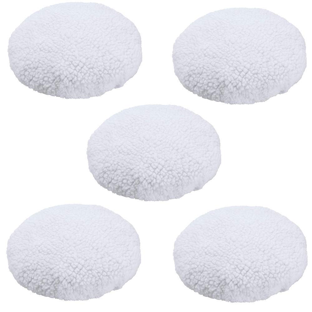 Photo 1 of KingBra 5Pcs 7 to 8 Inches Car Polisher Pad Bonnet, Wool Polishing Bonnet Orbital Buffer Buffing Pad Cover for 7" - 8" Car Polisher