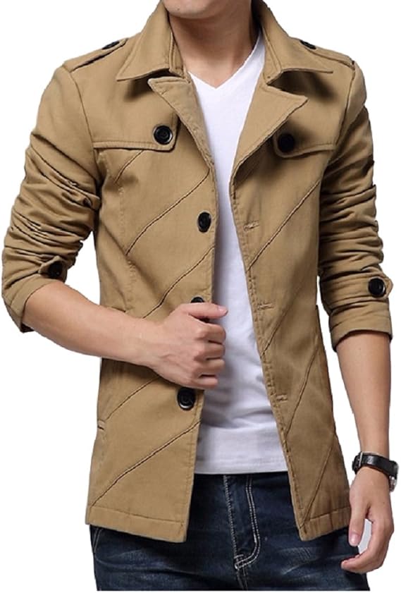 Amazon ミウォルナ ジャケット テーラードジャケット スプリング コート スタイリッシュ カジュアル メンズ コットン ベージュ Xxl コート ジャケット 通販